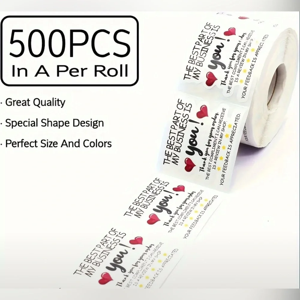 The Best Part of My Business Is You Thank You Stickers, 500 pcs